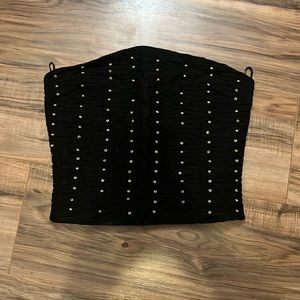zara beaded strapless tube top